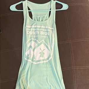 Dutch Bros Light Green Sleeveless Top